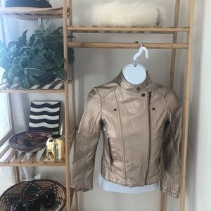 Art Class Rose Gold Moto Faux Leather Girls Jacket